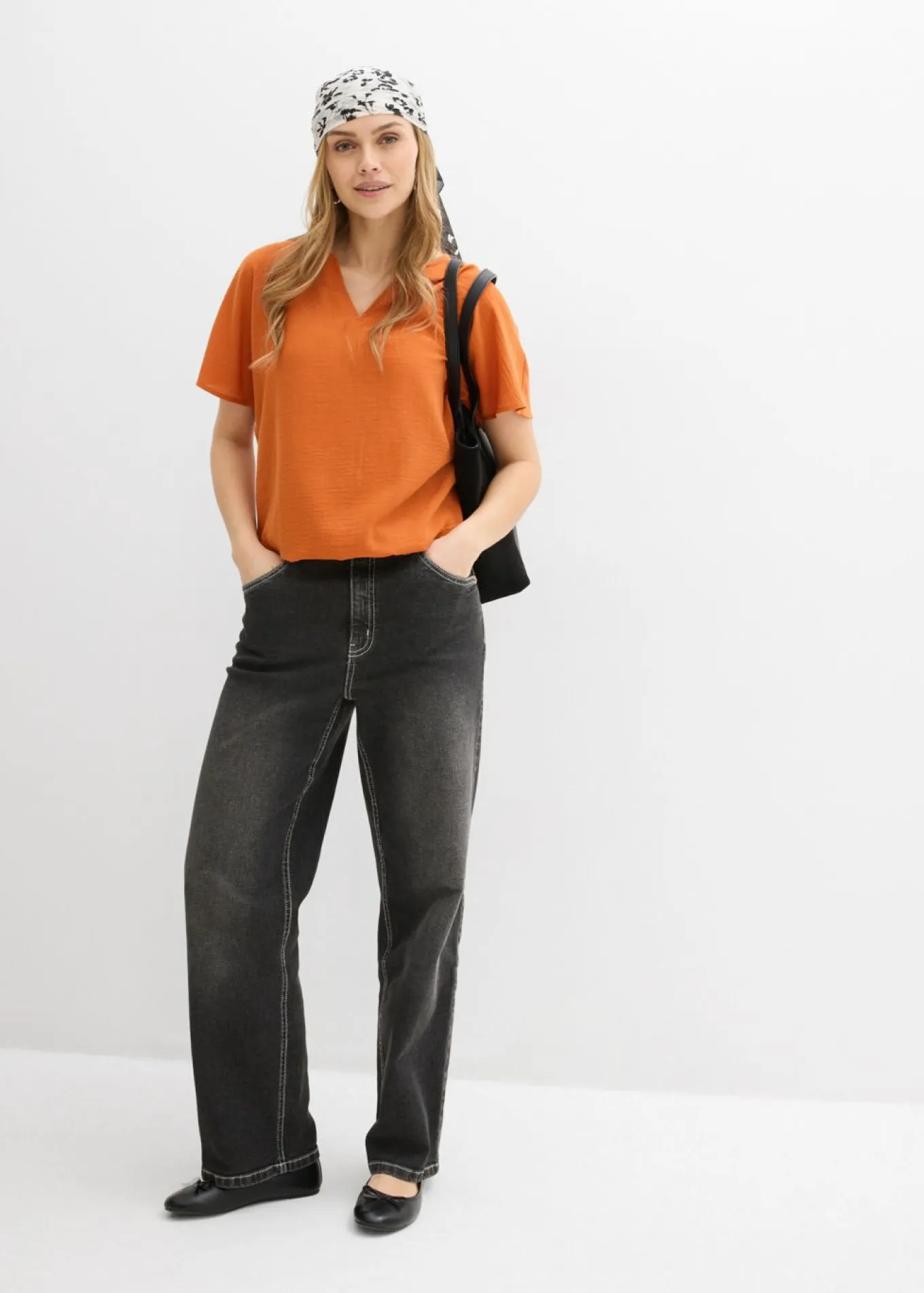 Blusa holgada con dobladillo elástico