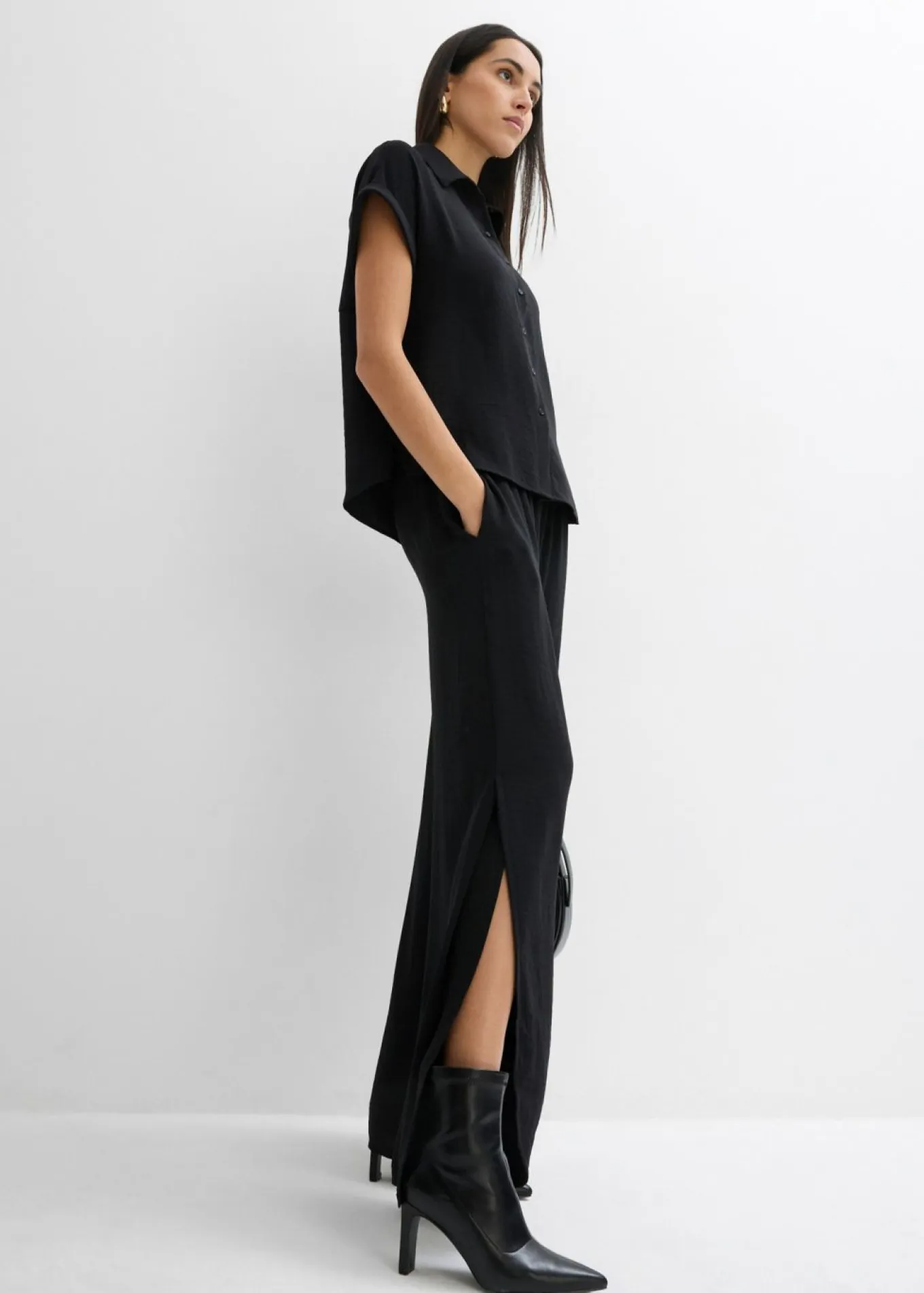 Blusa holgada de crepé estructurado