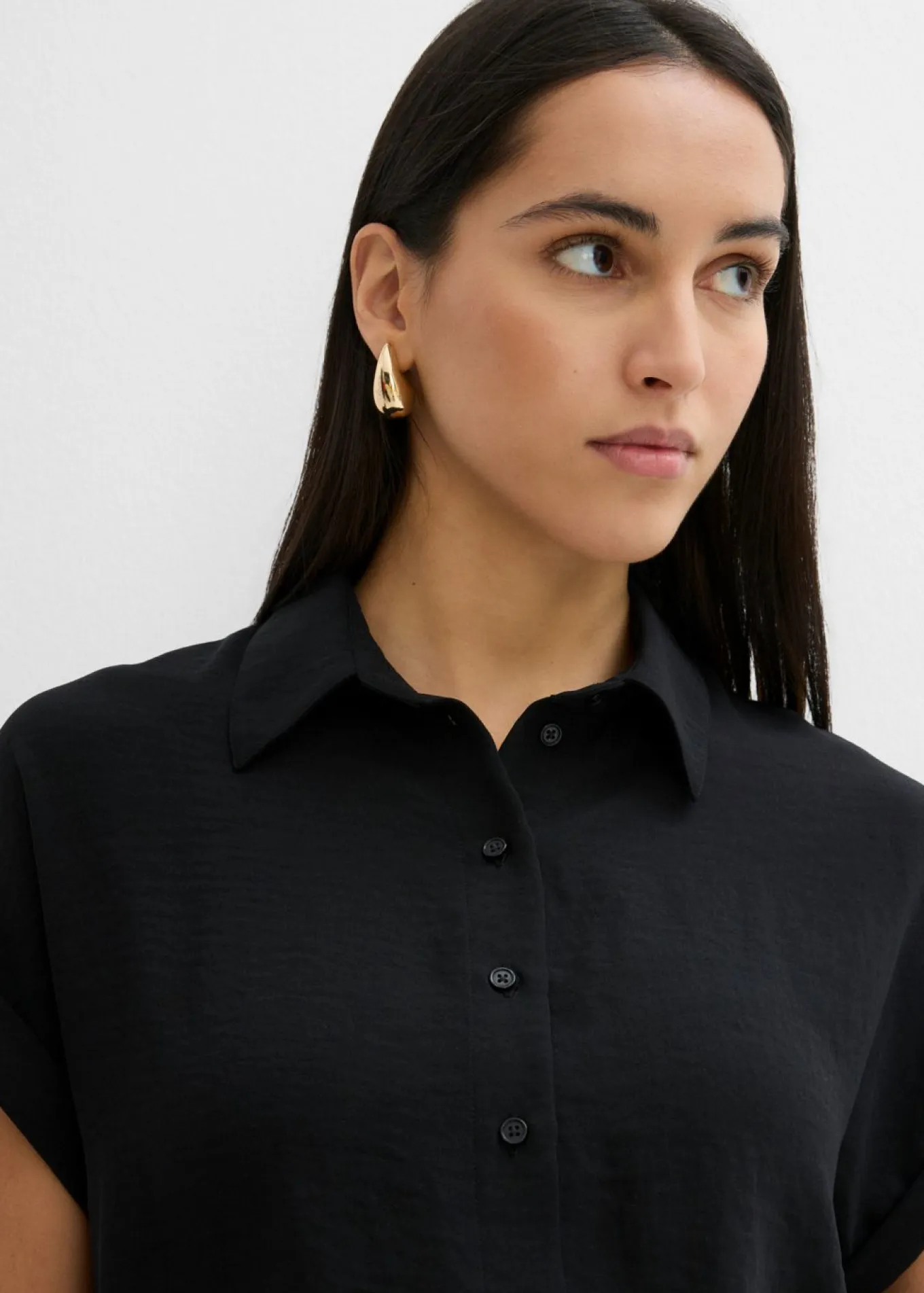 Blusa holgada de crepé estructurado