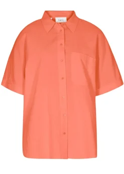 Blusa holgada de media manga con lino
