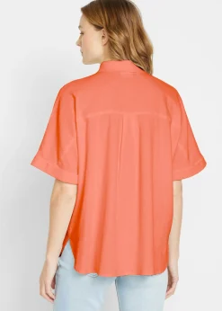 Blusa holgada de media manga con lino