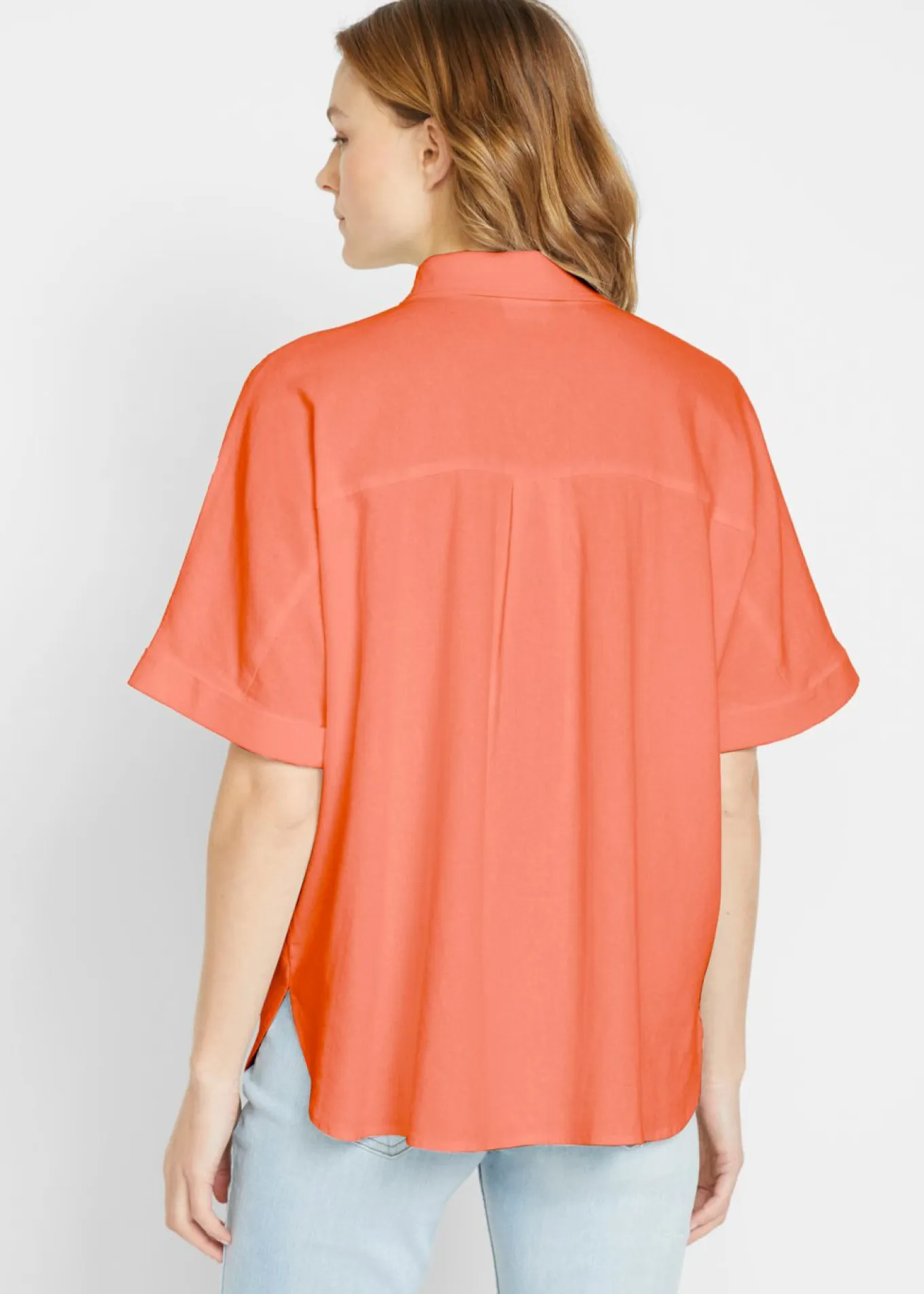 Blusa holgada de media manga con lino