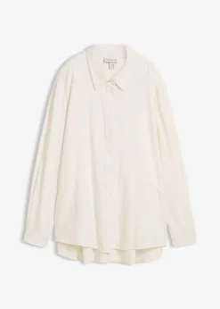 Blusa holgada de mezcla de lino