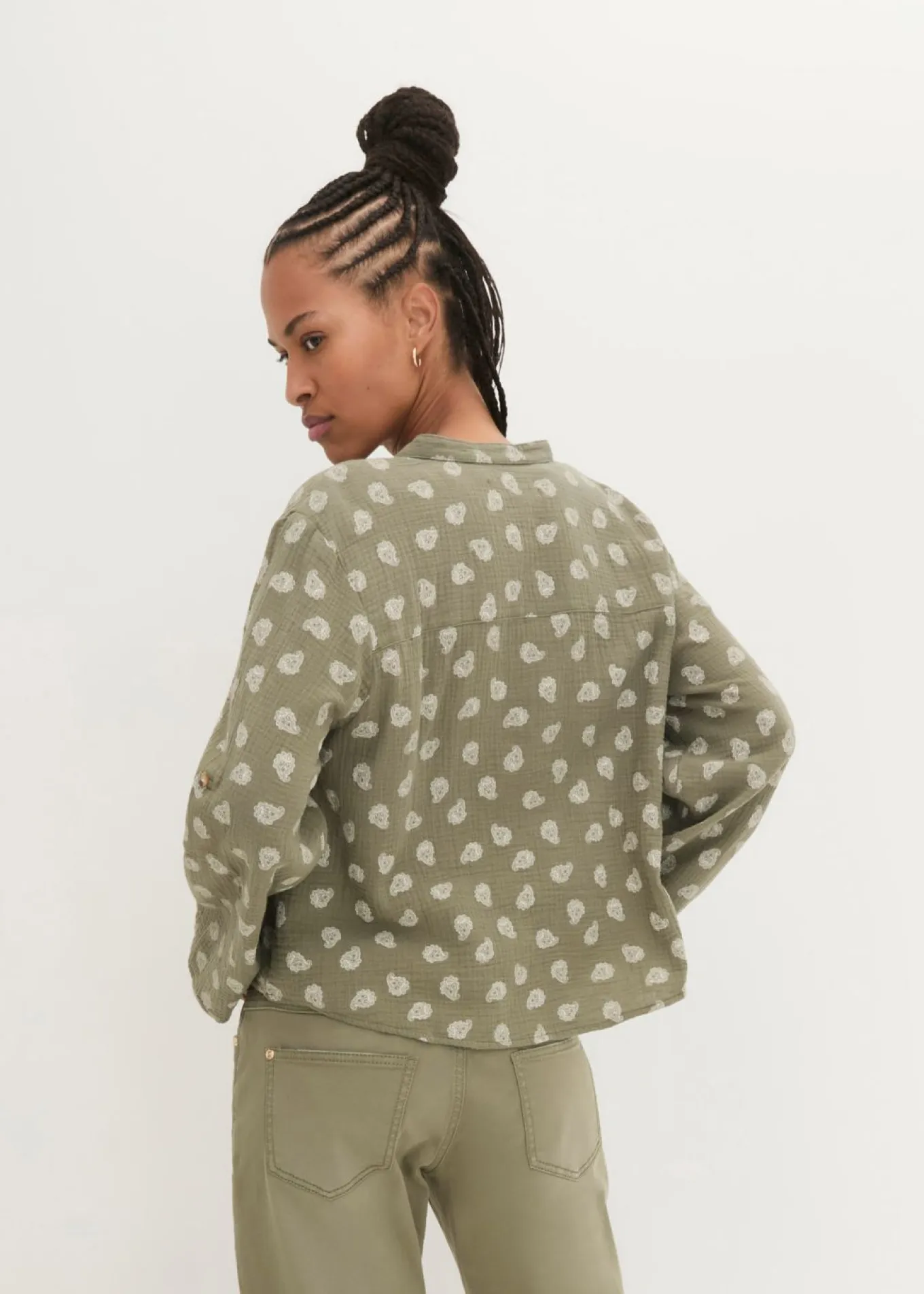 Blusa holgada de muselina vaporosa