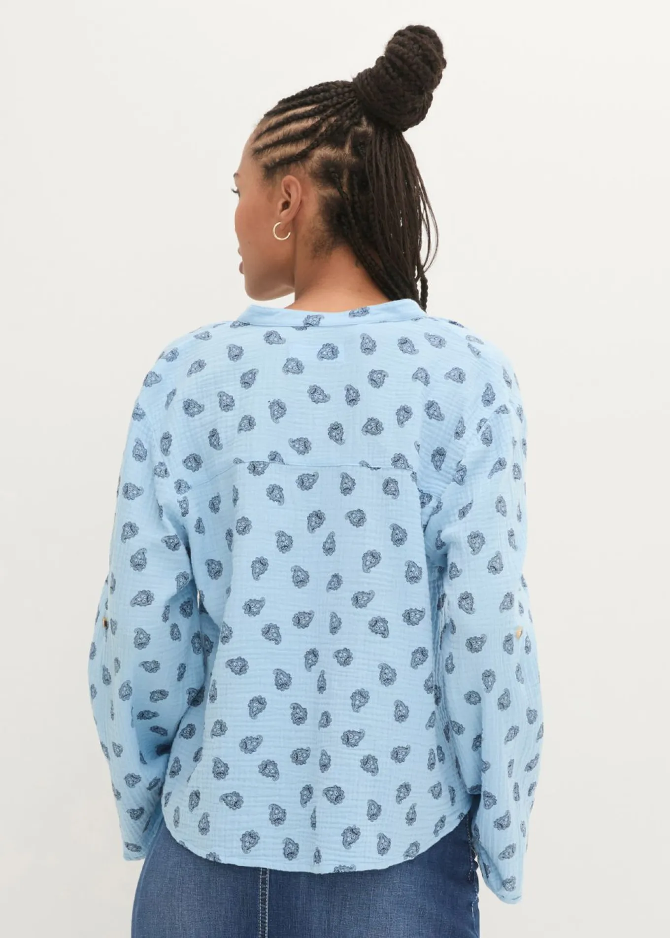 Blusa holgada de muselina vaporosa