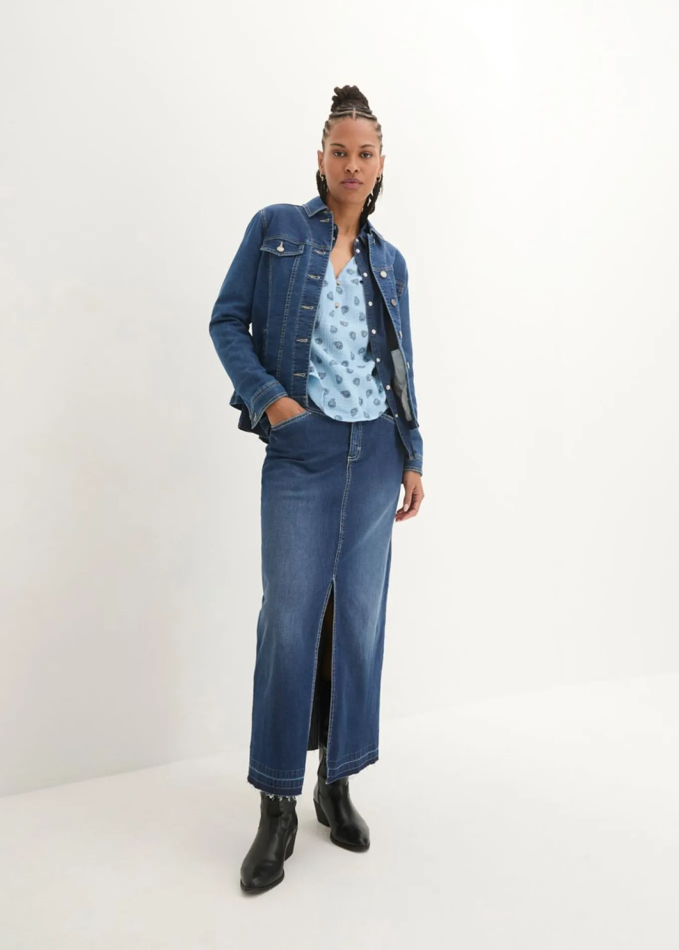 Blusa holgada de muselina vaporosa