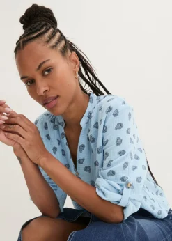 Blusa holgada de muselina vaporosa