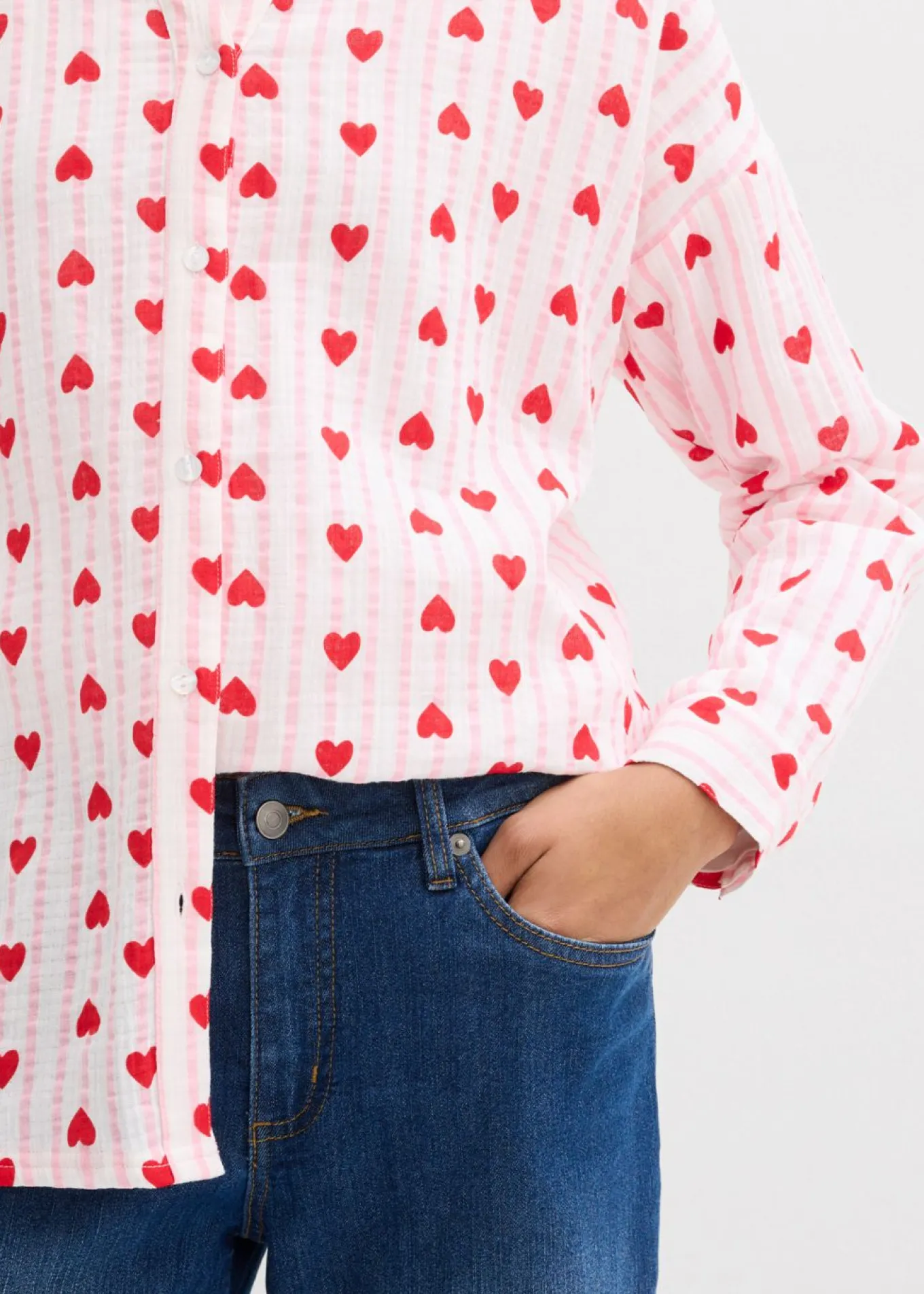 Blusa holgada de muselina suave
