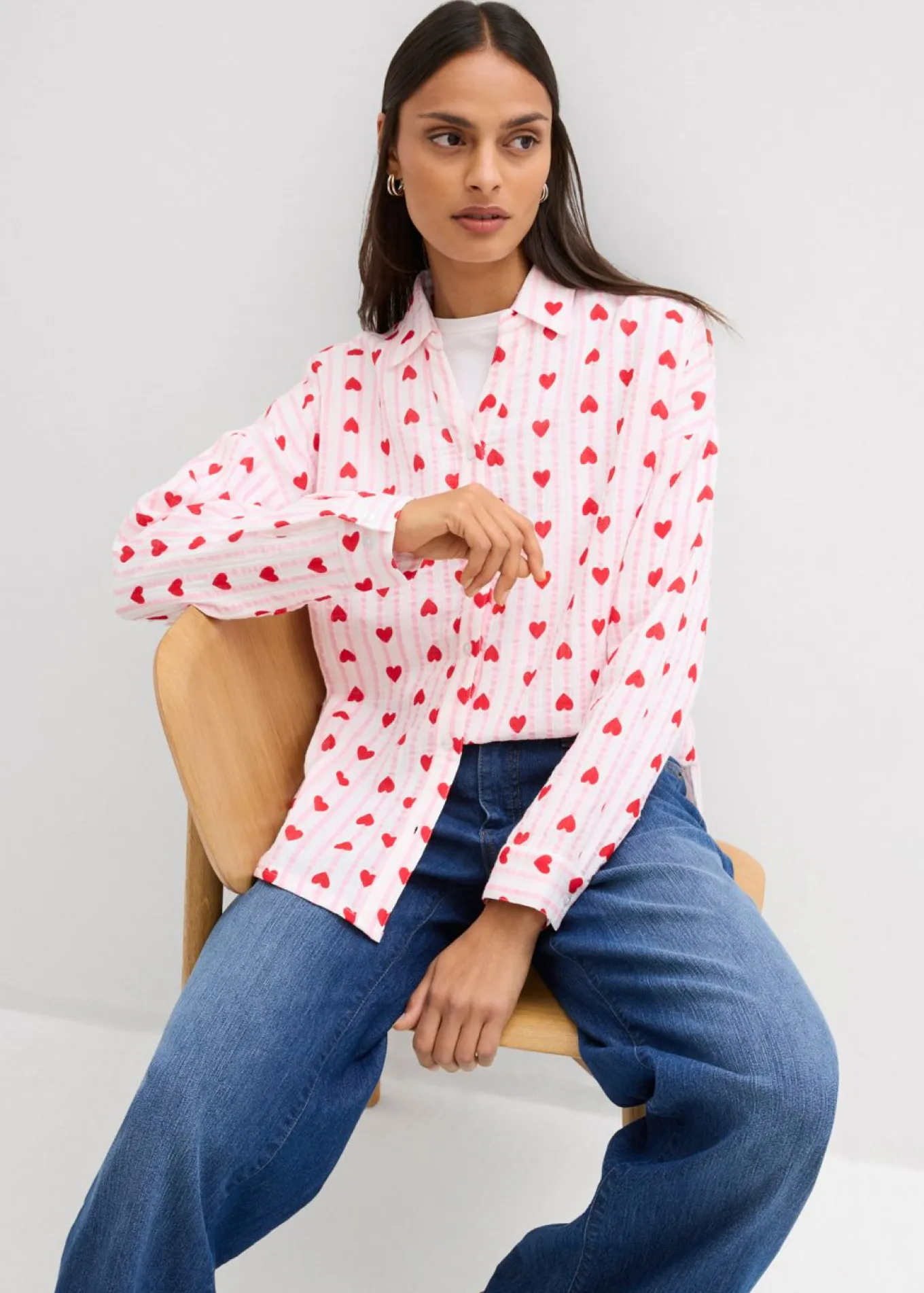 Blusa holgada de muselina suave