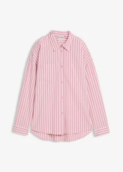 Blusa holgada de popelín de algodón
