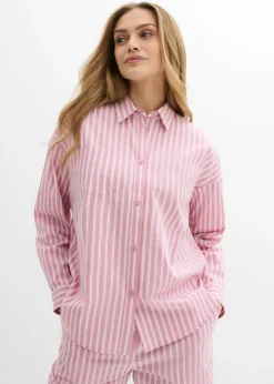 Blusa holgada de popelín de algodón