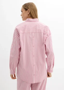 Blusa holgada de popelín de algodón