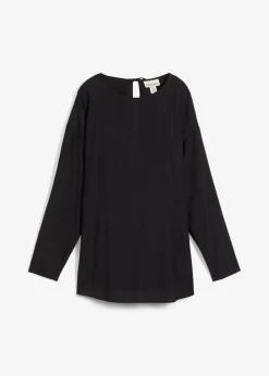 Blusa holgada tipo túnica de mezcla de viscosa arrugada con estructura