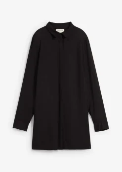 Blusa larga con abertura de viscosa fluida