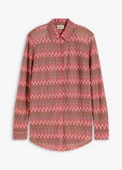 Blusa larga con aspecto de ganchillo