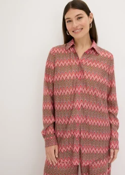 Blusa larga con aspecto de ganchillo