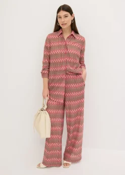 Blusa larga con aspecto de ganchillo
