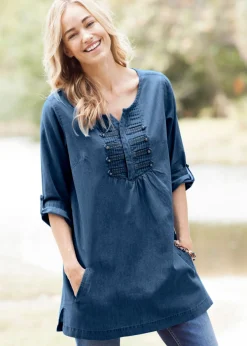 Blusa larga con corte en A