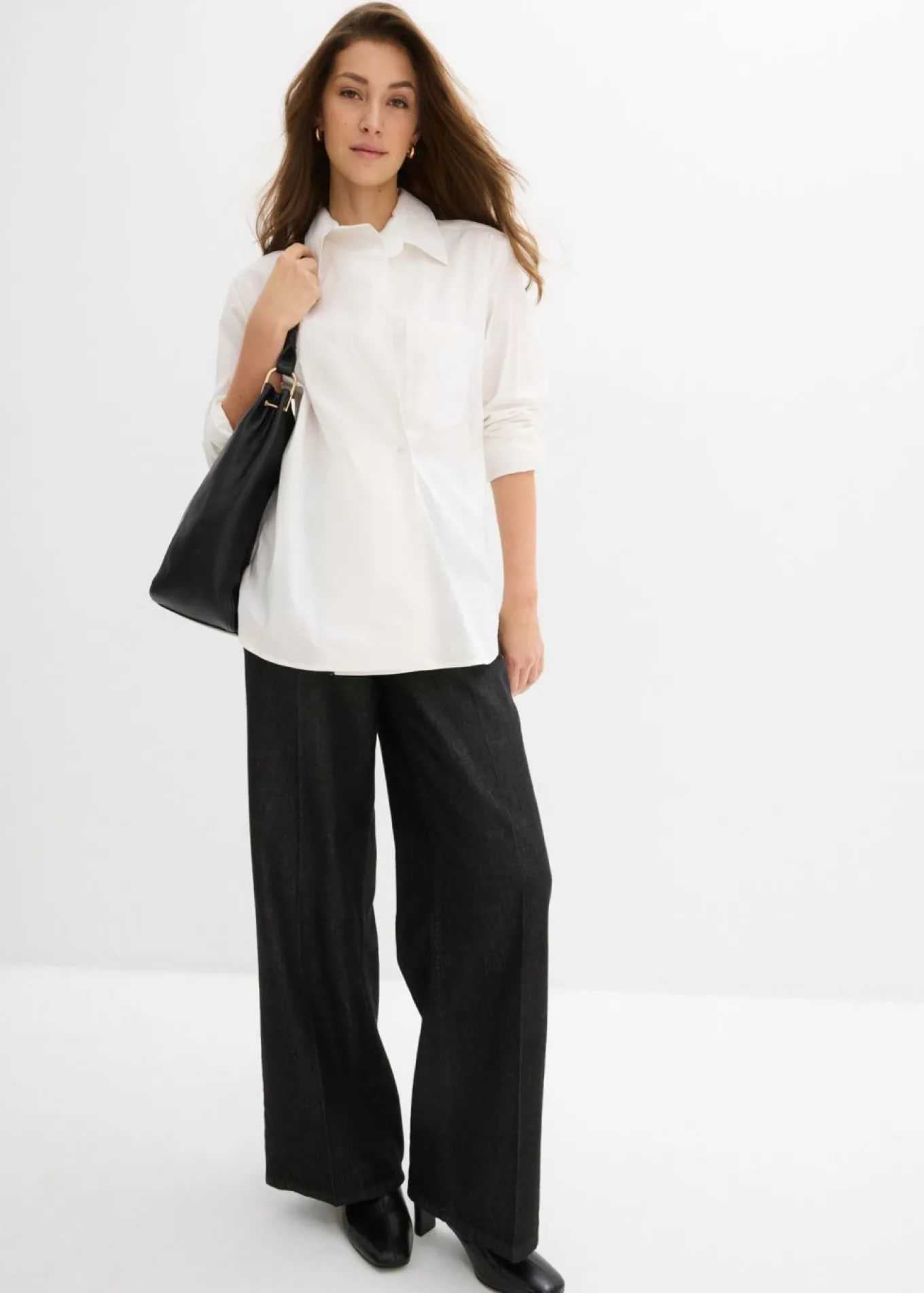 Blusa larga con escote en V