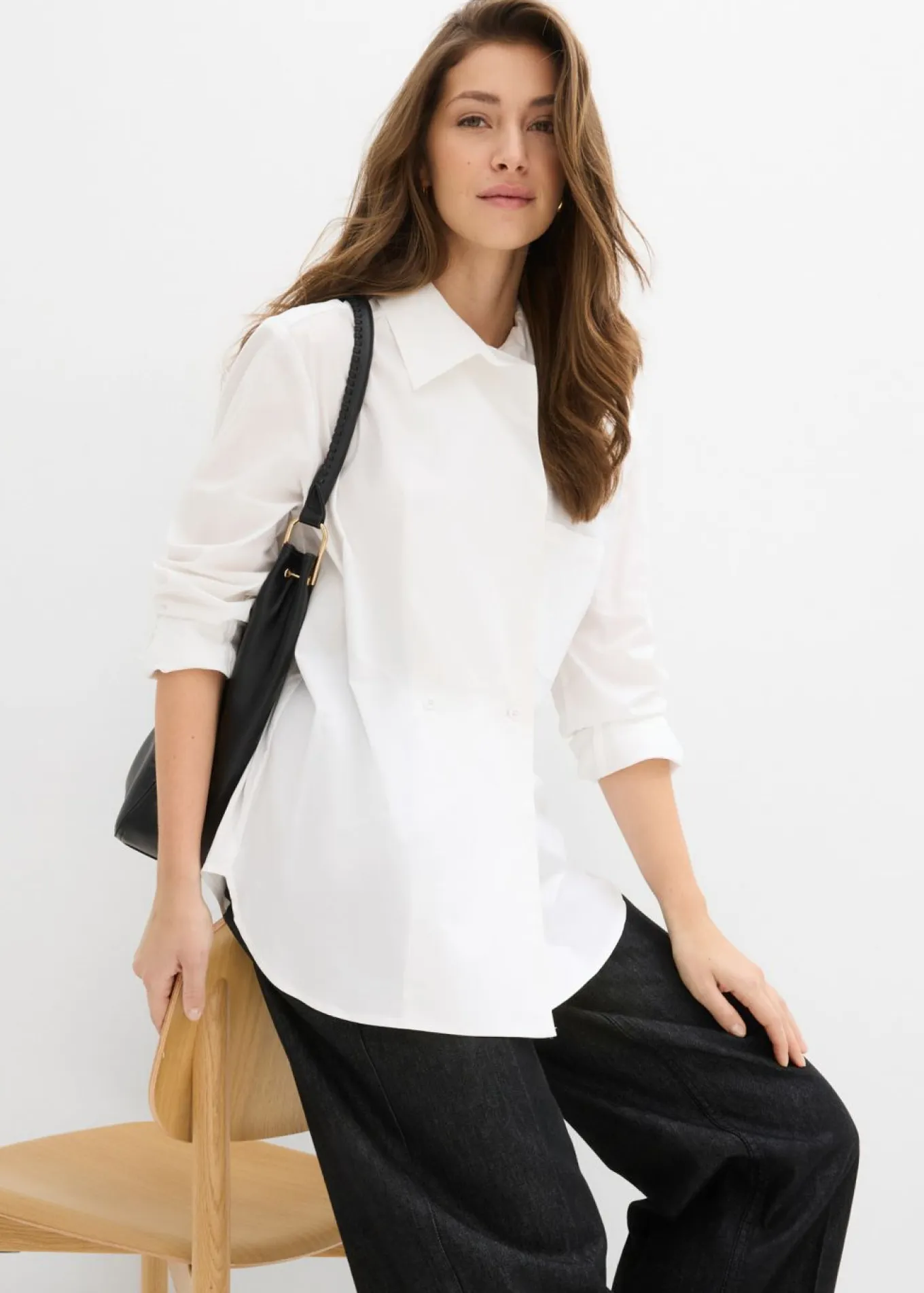 Blusa larga con escote en V