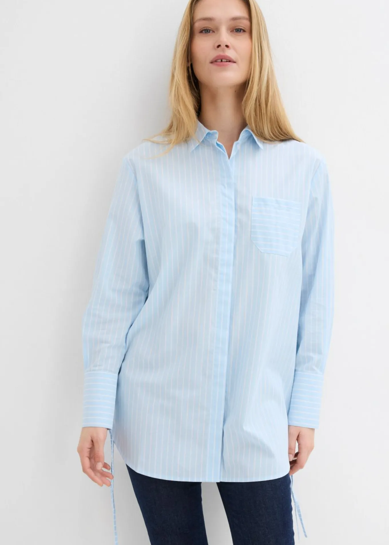 Blusa larga de algodón puro
