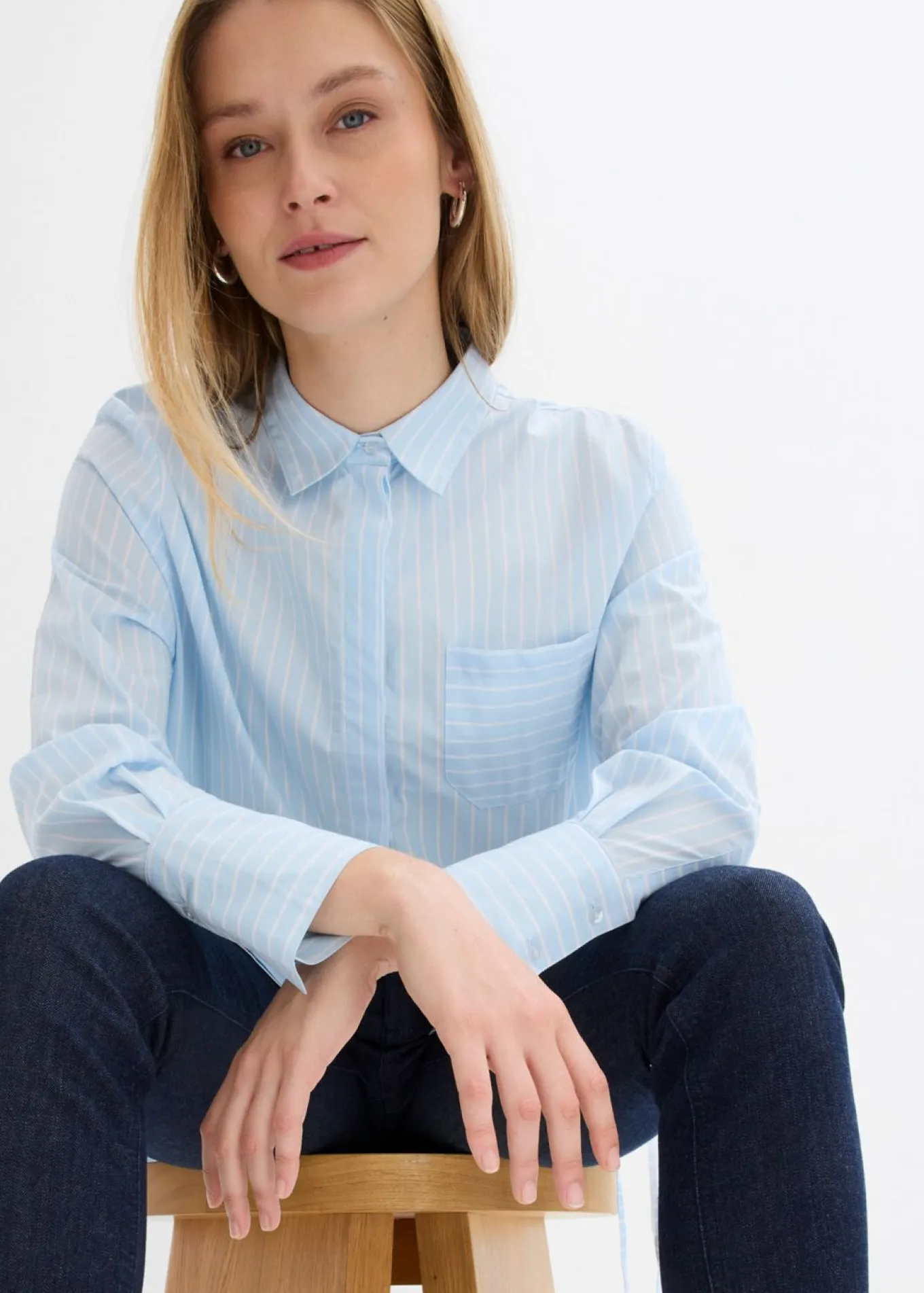 Blusa larga de algodón puro