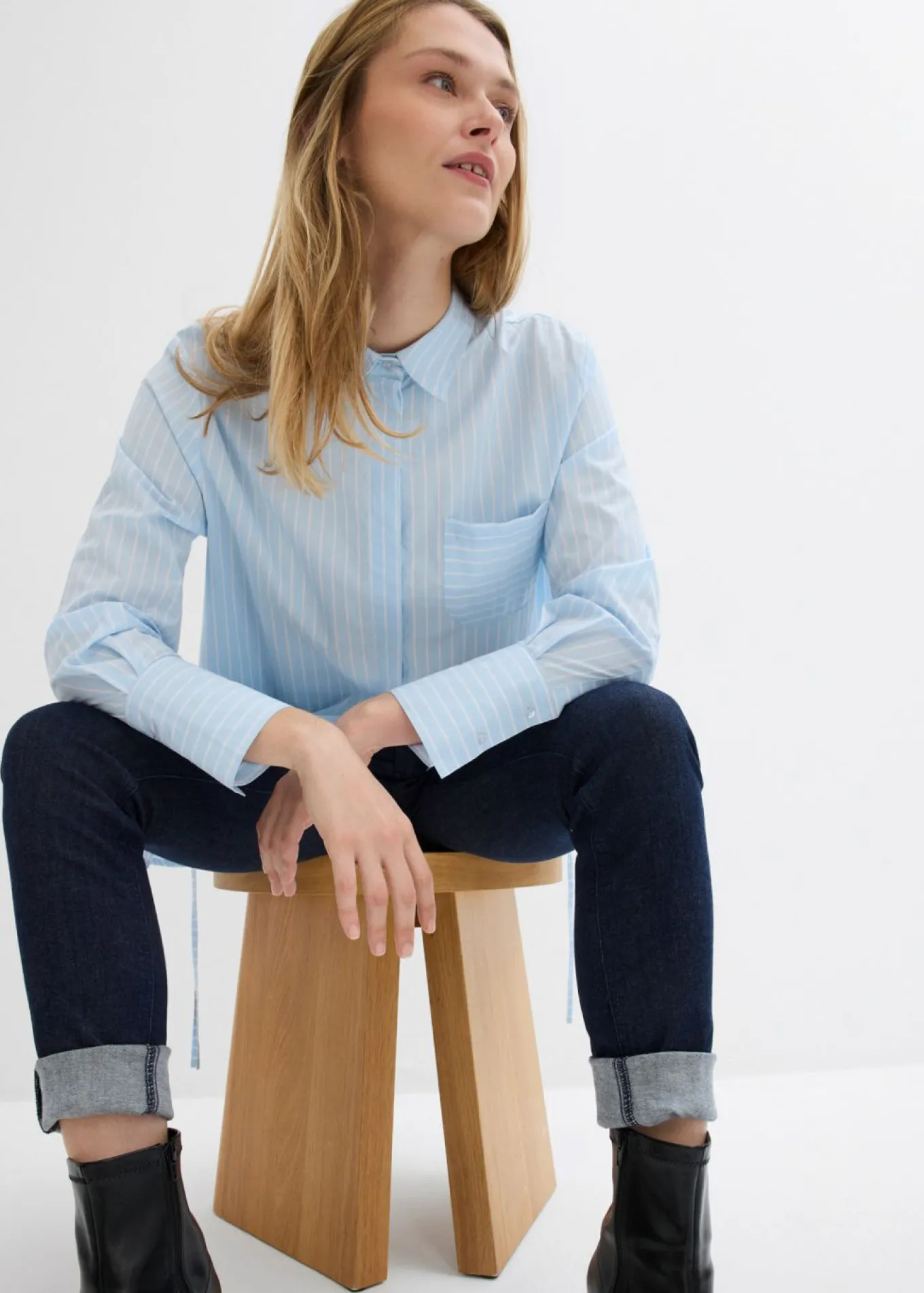 Blusa larga de algodón puro