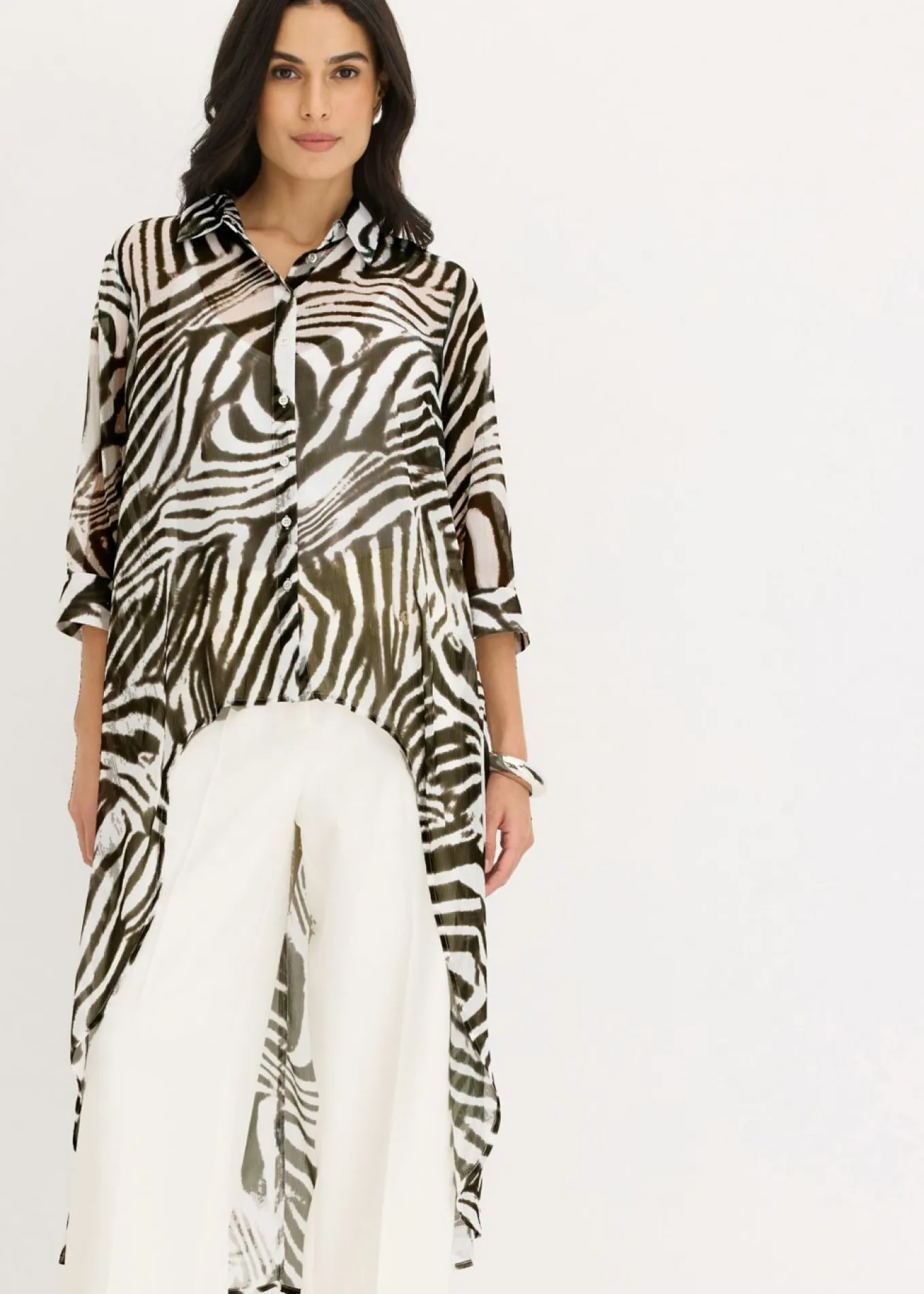Blusa larga de gasa