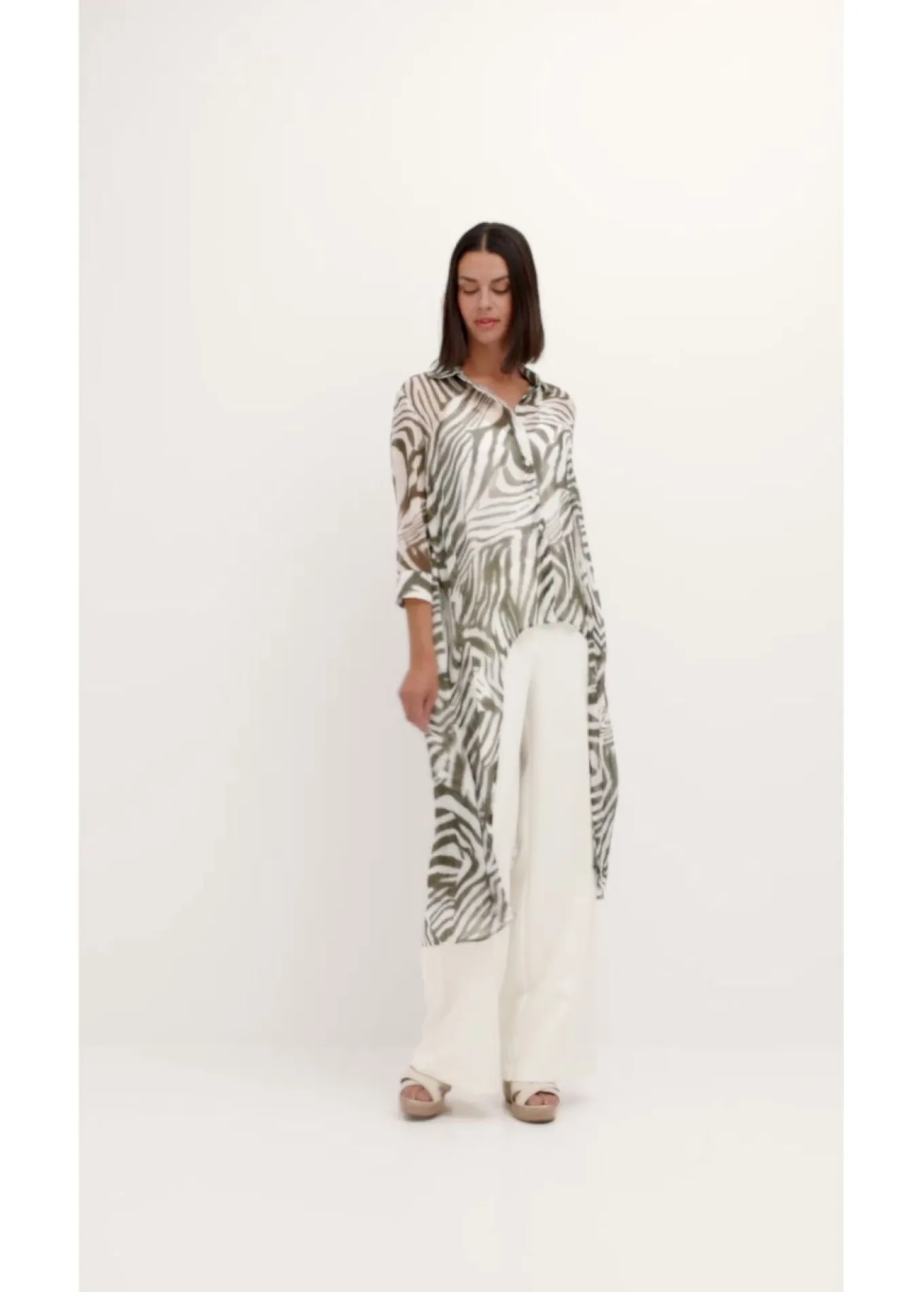 Blusa larga de gasa