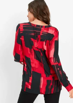 Blusa larga de gasa con estampado
