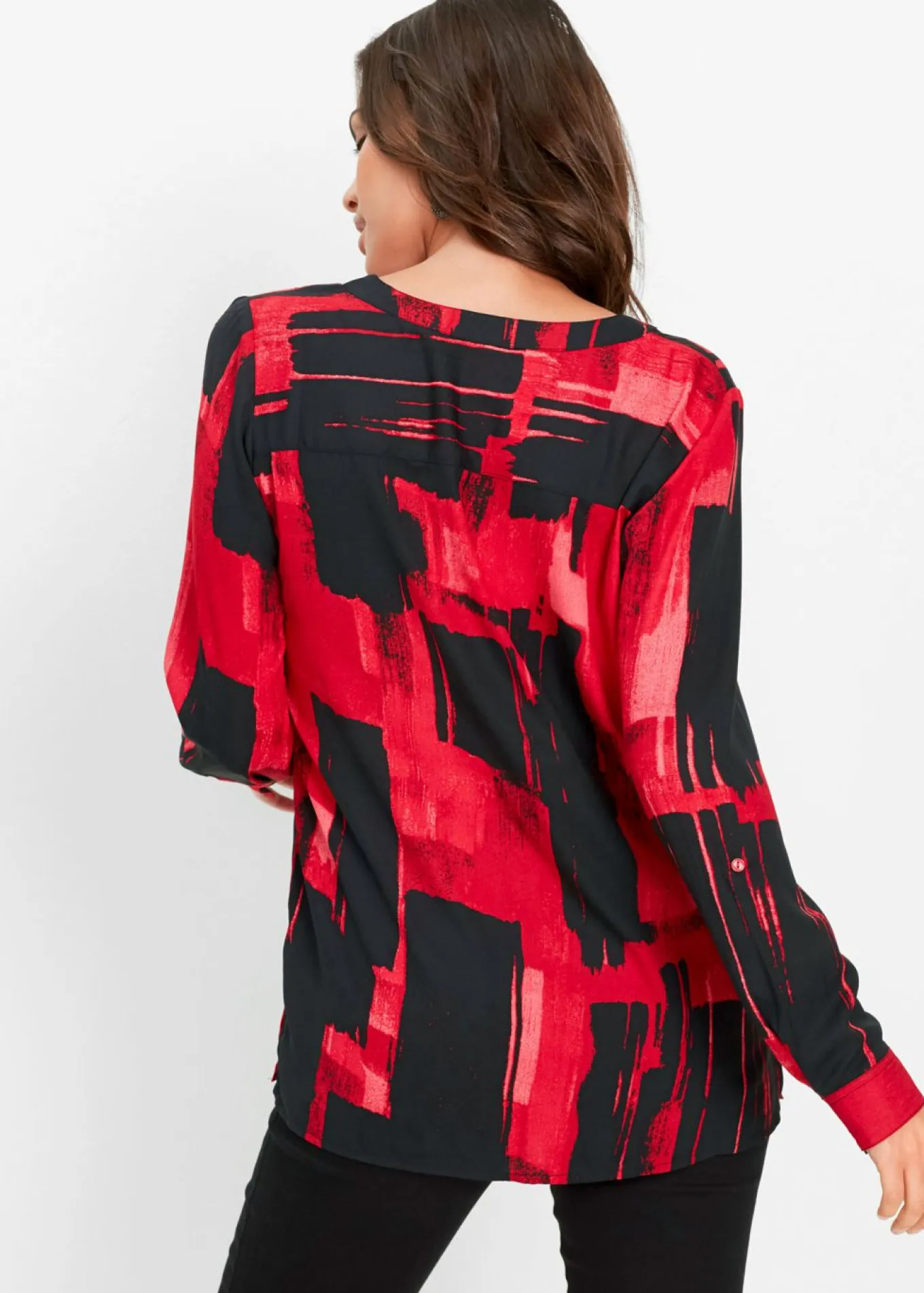 Blusa larga de gasa con estampado