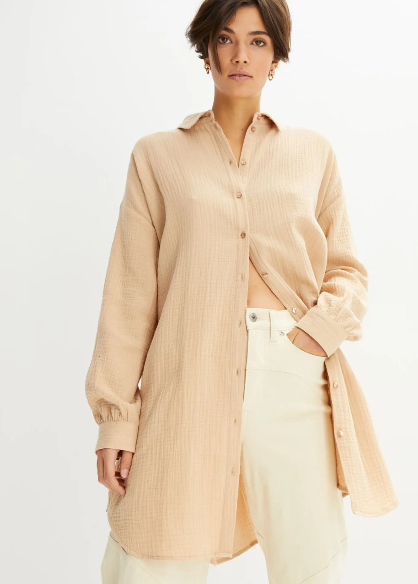 Blusa larga de muselina con corte holgado