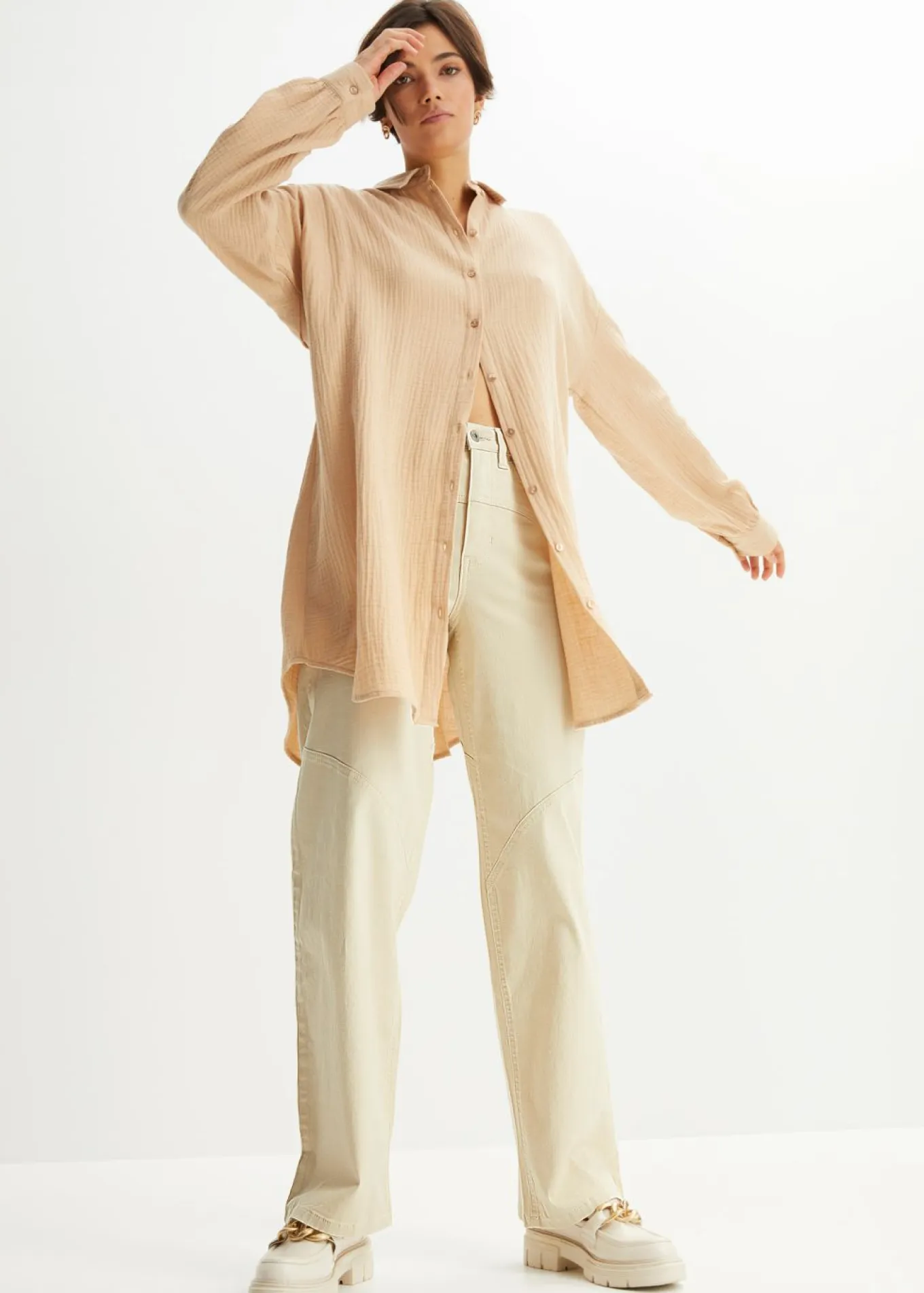 Blusa larga de muselina con corte holgado