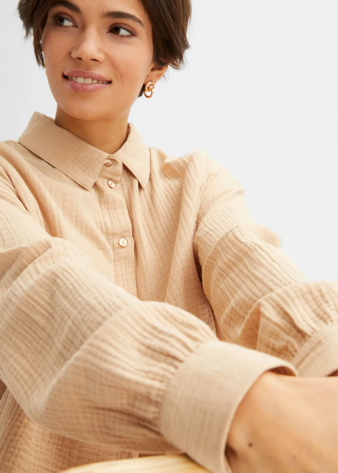 Blusa larga de muselina con corte holgado