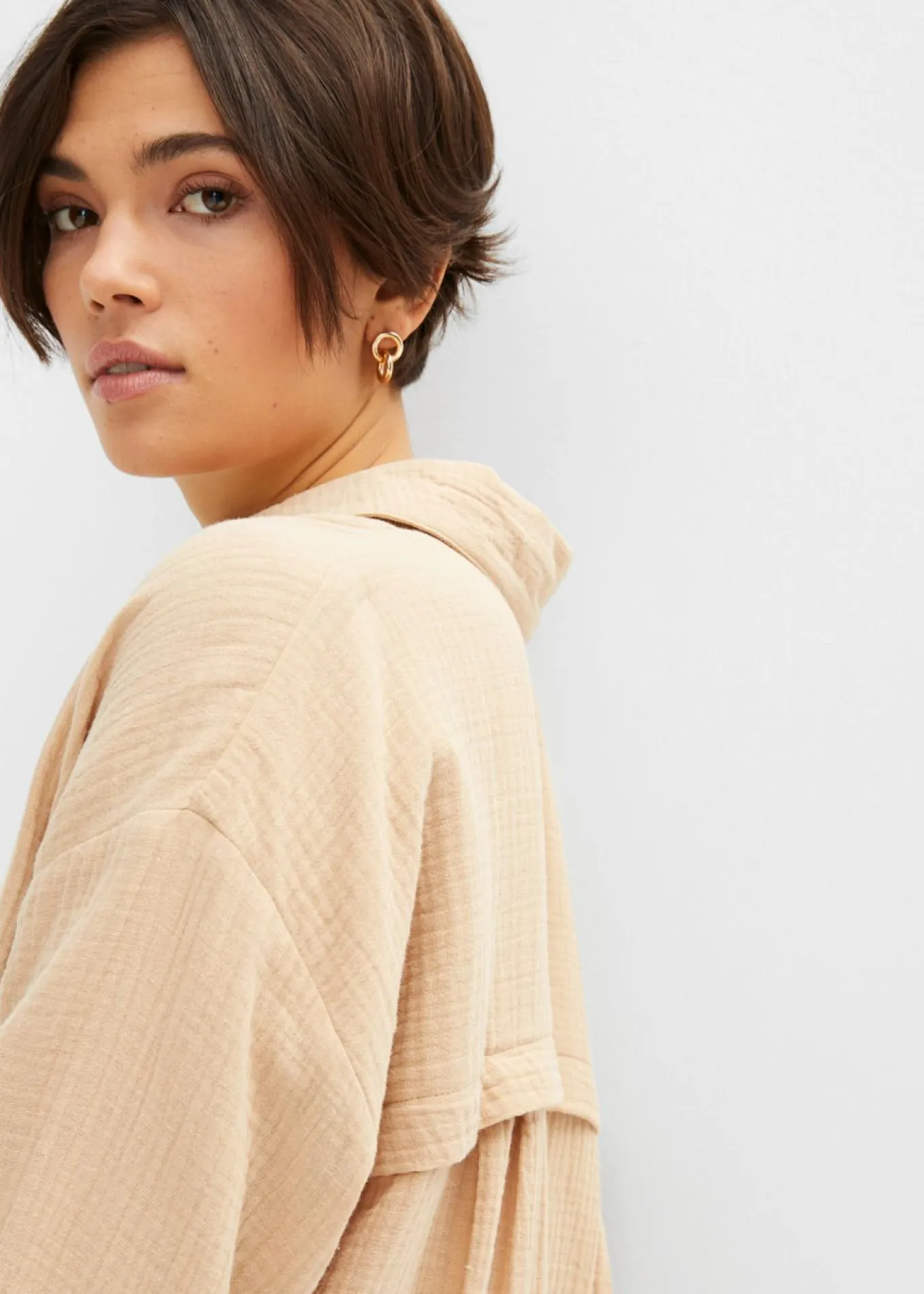 Blusa larga de muselina con corte holgado