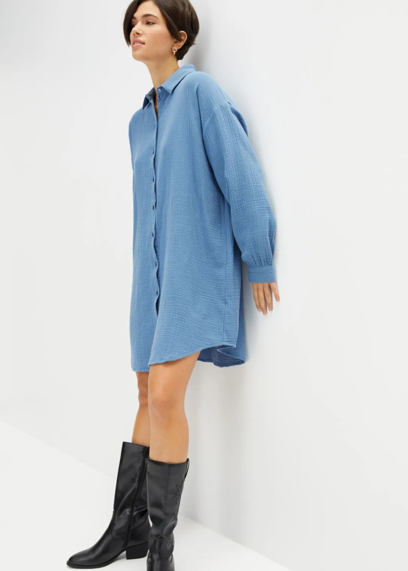 Blusa larga de muselina con corte holgado