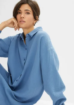 Blusa larga de muselina con corte holgado