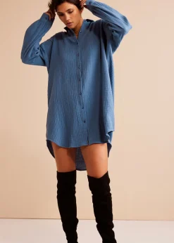 Blusa larga de muselina con corte holgado
