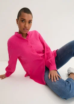 Blusa larga de muselina ligera