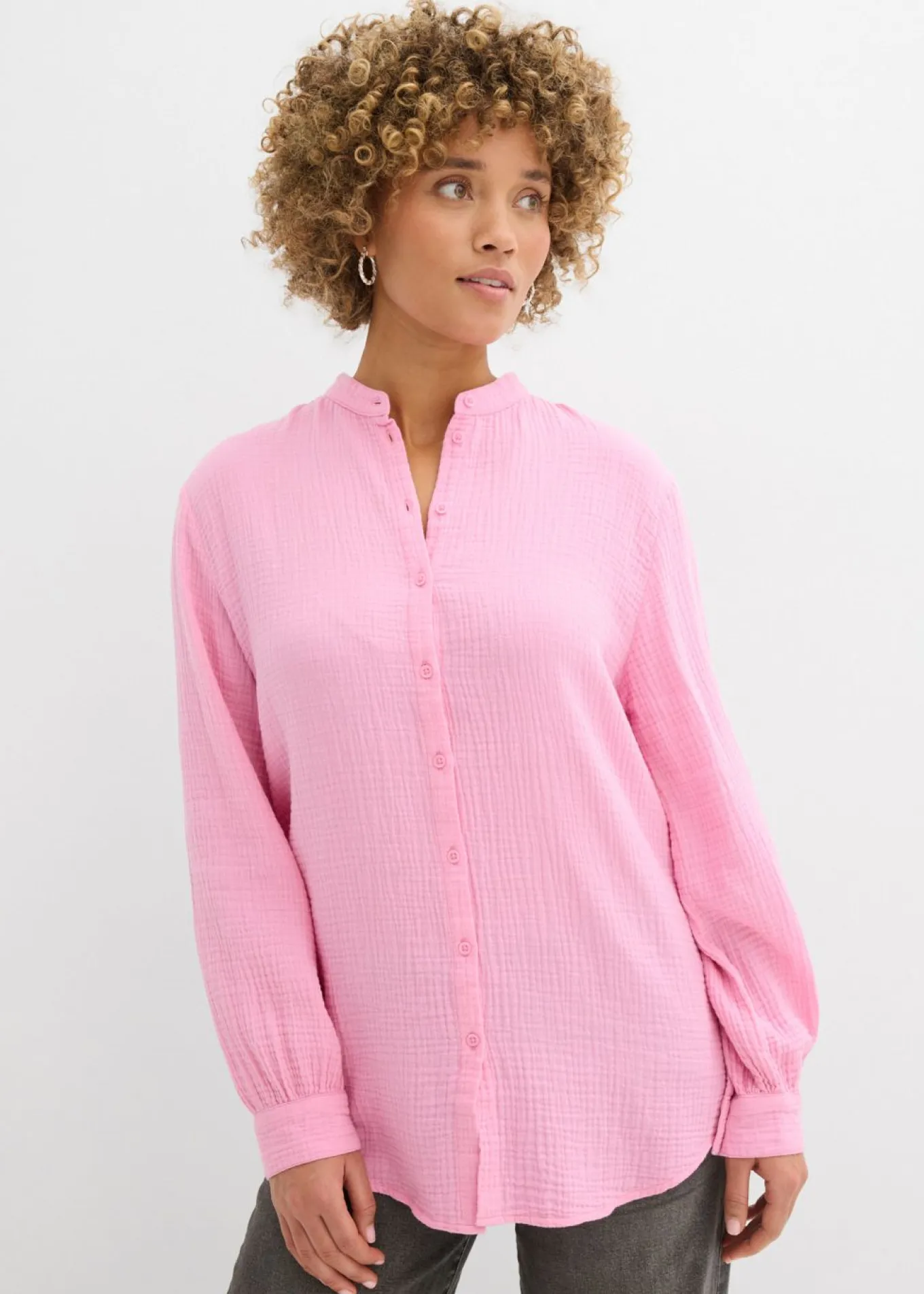 Blusa larga de muselina ligera