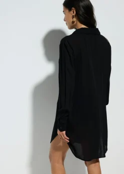Blusa larga de playa de viscosa fluida
