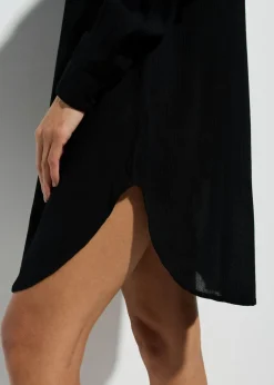 Blusa larga de playa de viscosa fluida