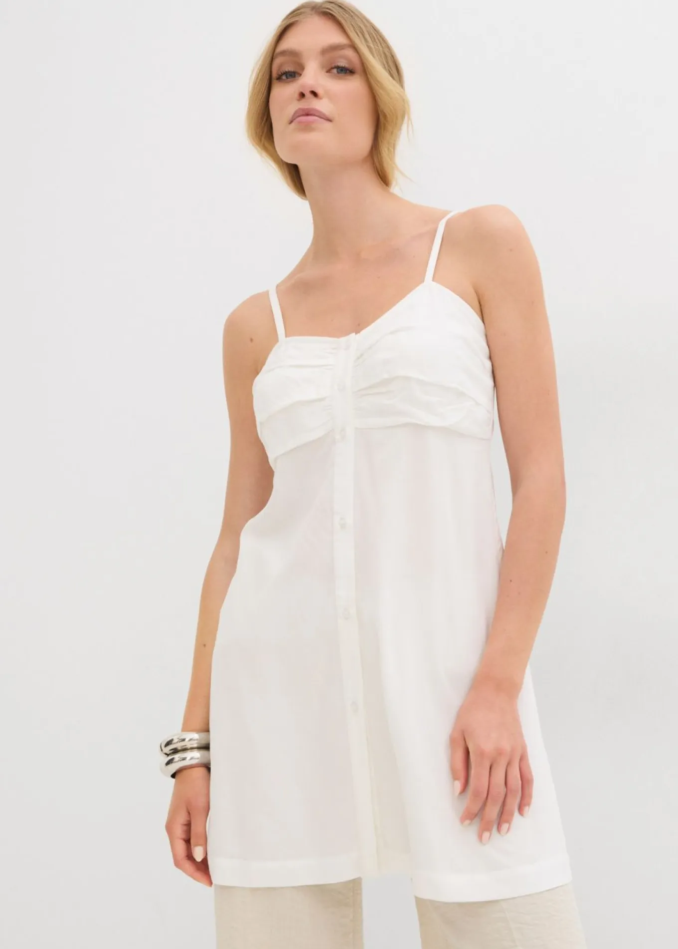 Blusa larga de viscosa fluida
