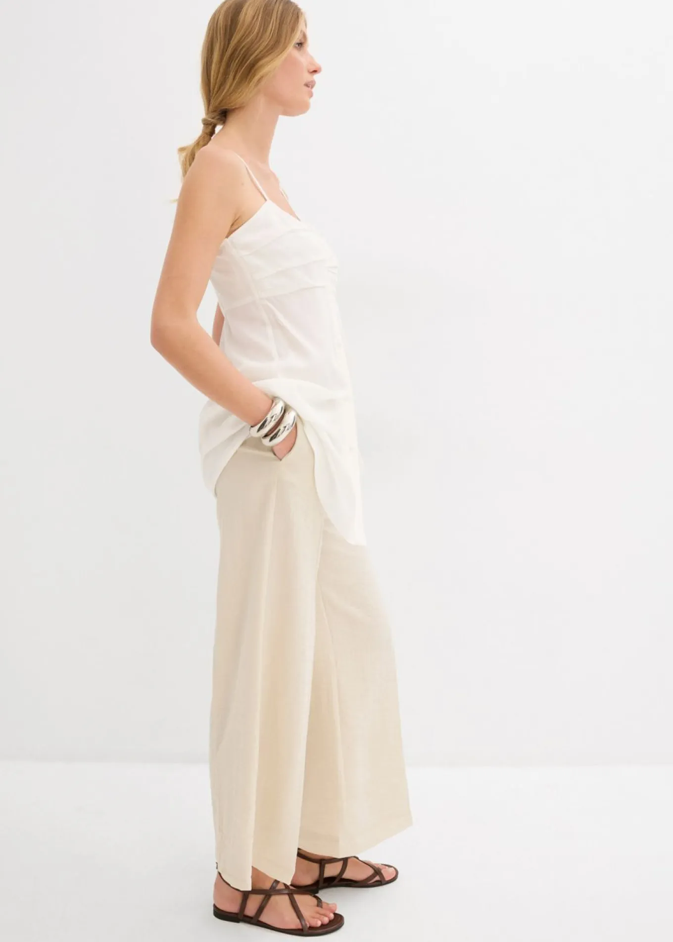 Blusa larga de viscosa fluida