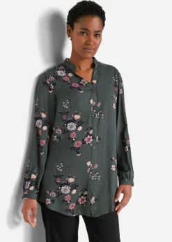 Blusa larga de viscosa fluida