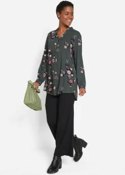 Blusa larga de viscosa fluida