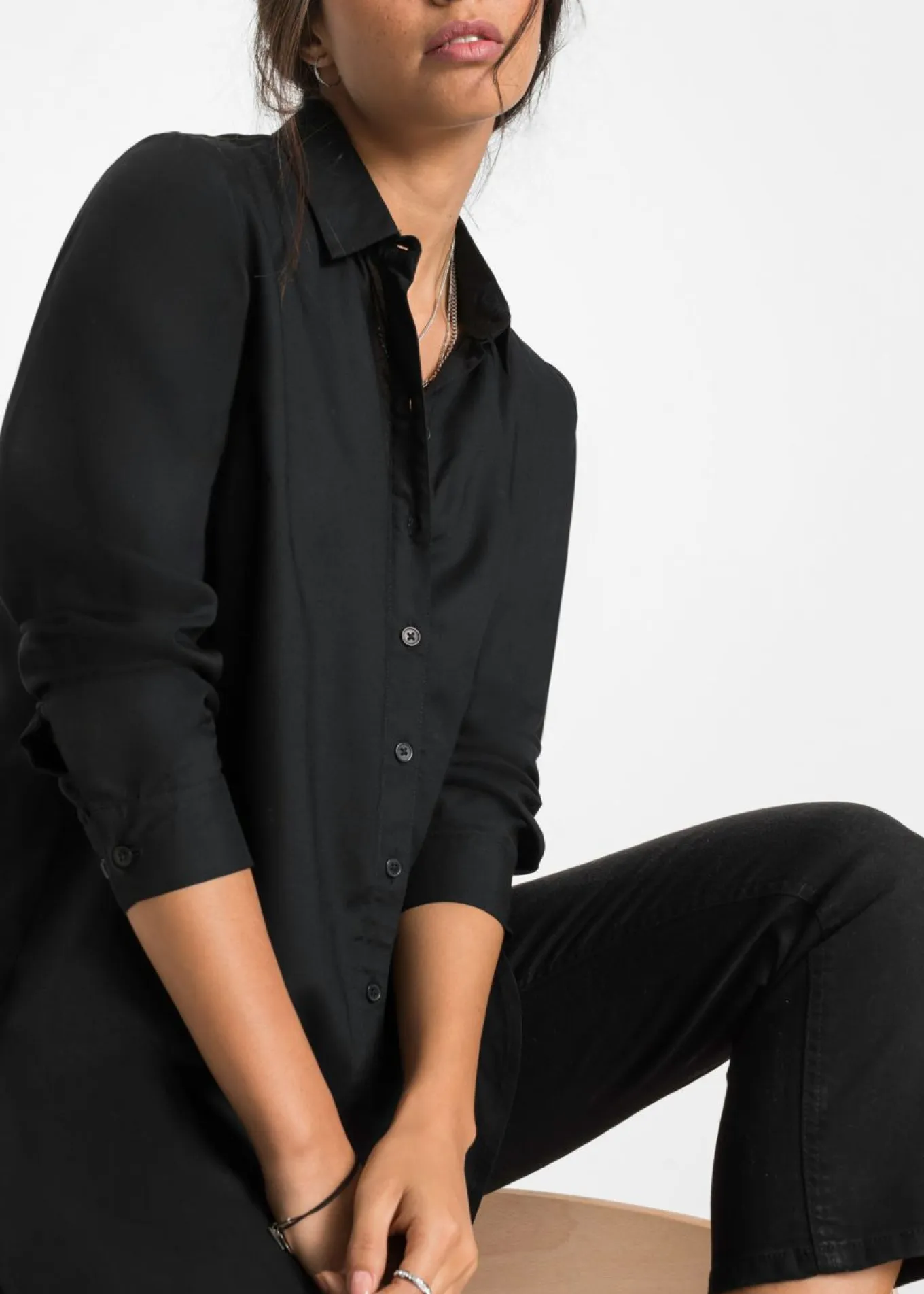 Blusa larga de viscosa pura