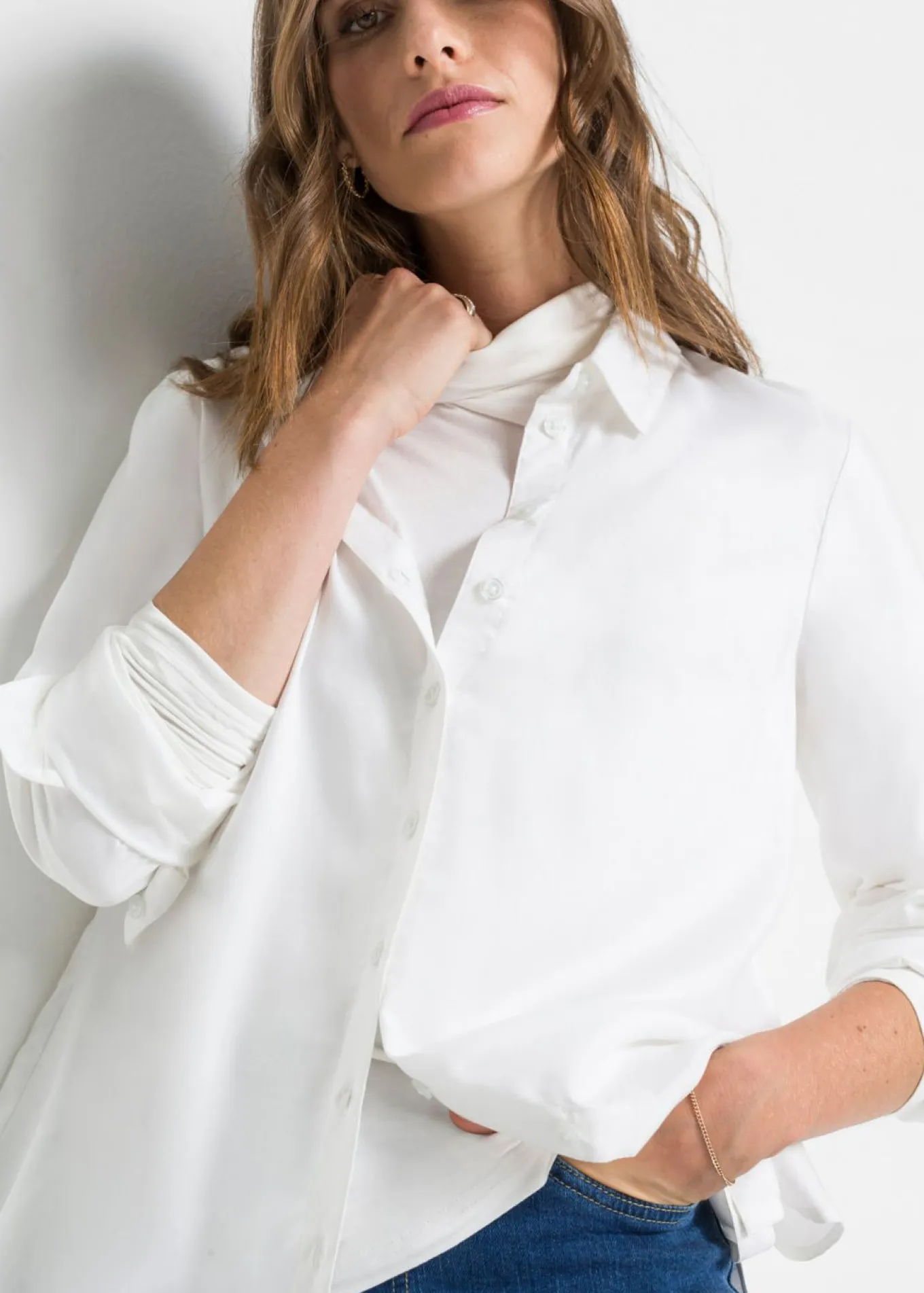 Blusa larga de viscosa pura