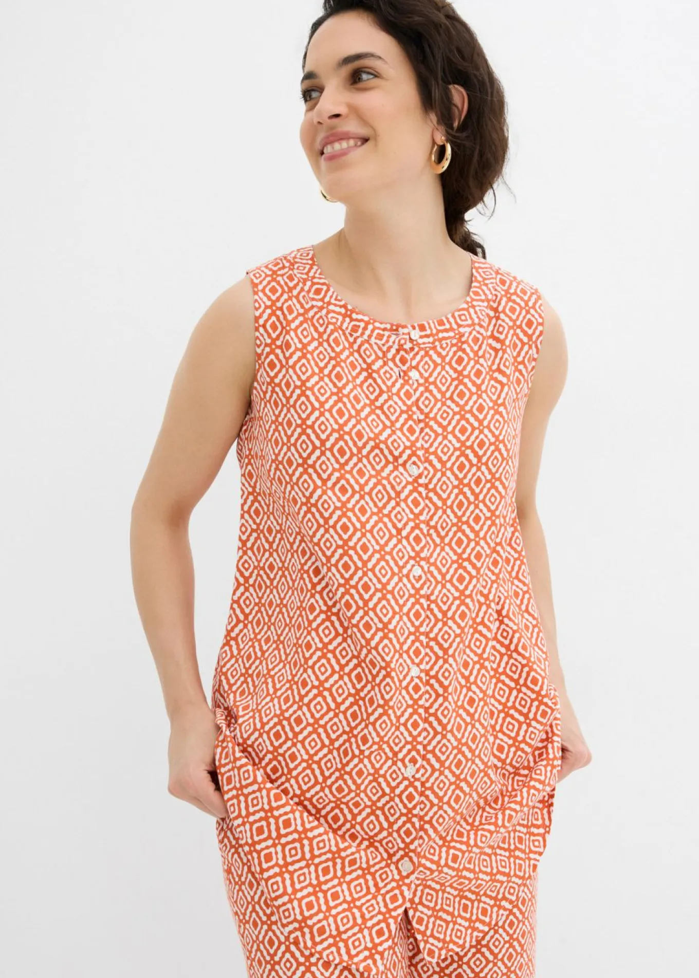 Blusa larga de viscosa suave
