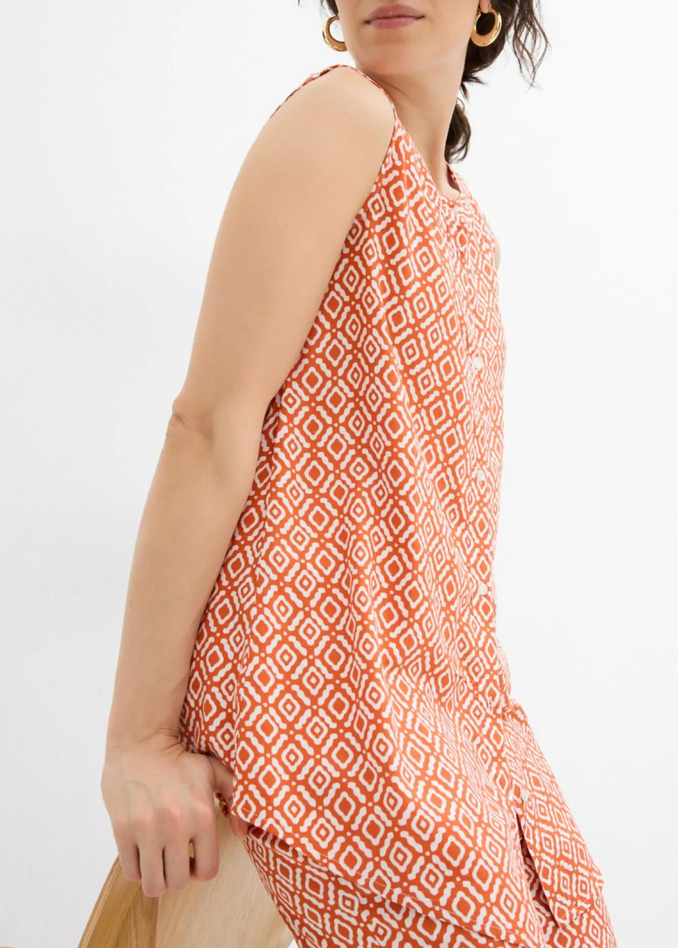 Blusa larga de viscosa suave